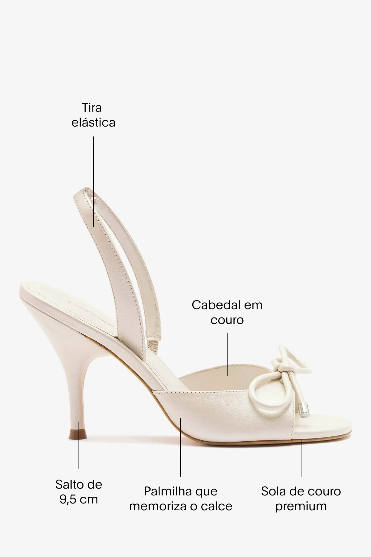 Sandália Lady Couro Off White - Image 5