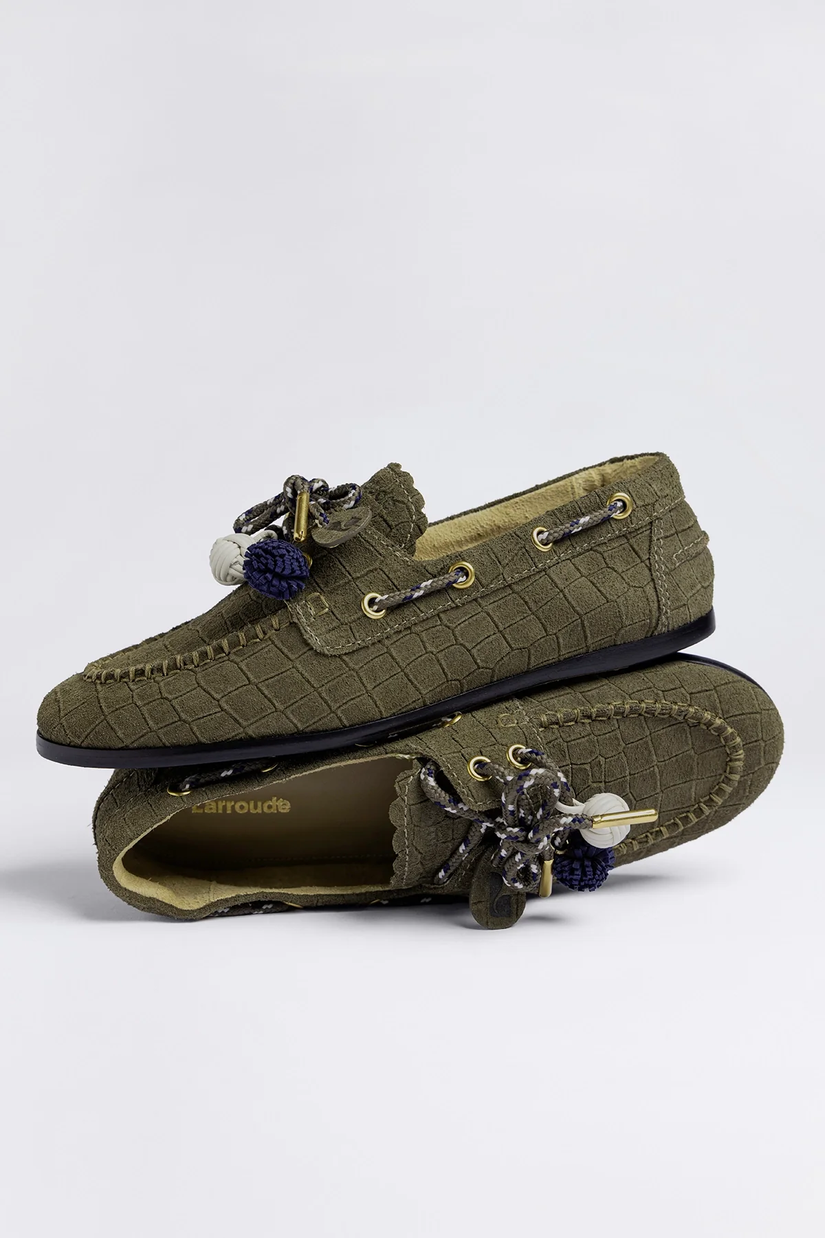 Mocassim Boat Shoe Cyprus Camurça Croco Verde - Image 4