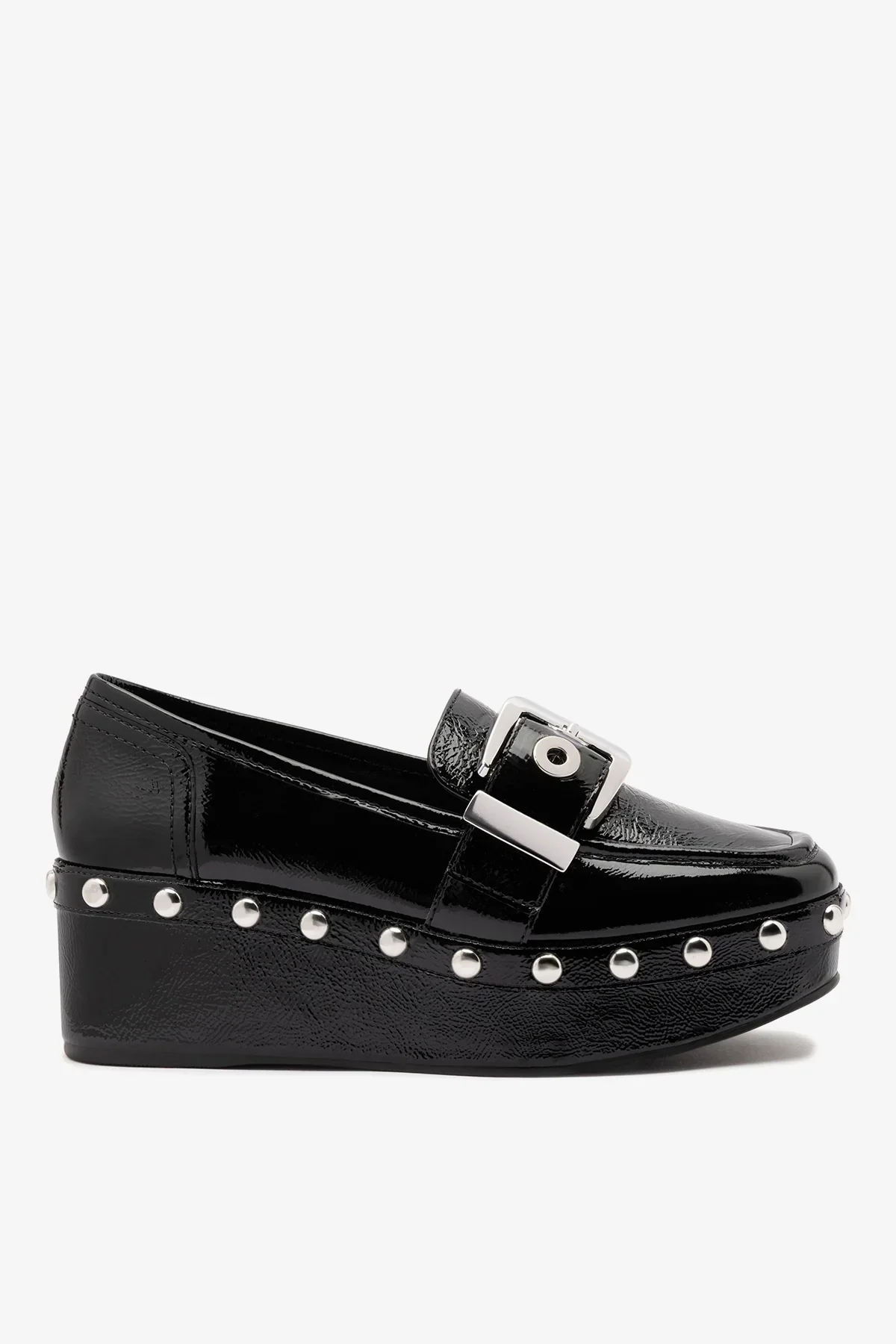 Mocassim Flatform Stewart Couro Verniz Preto
