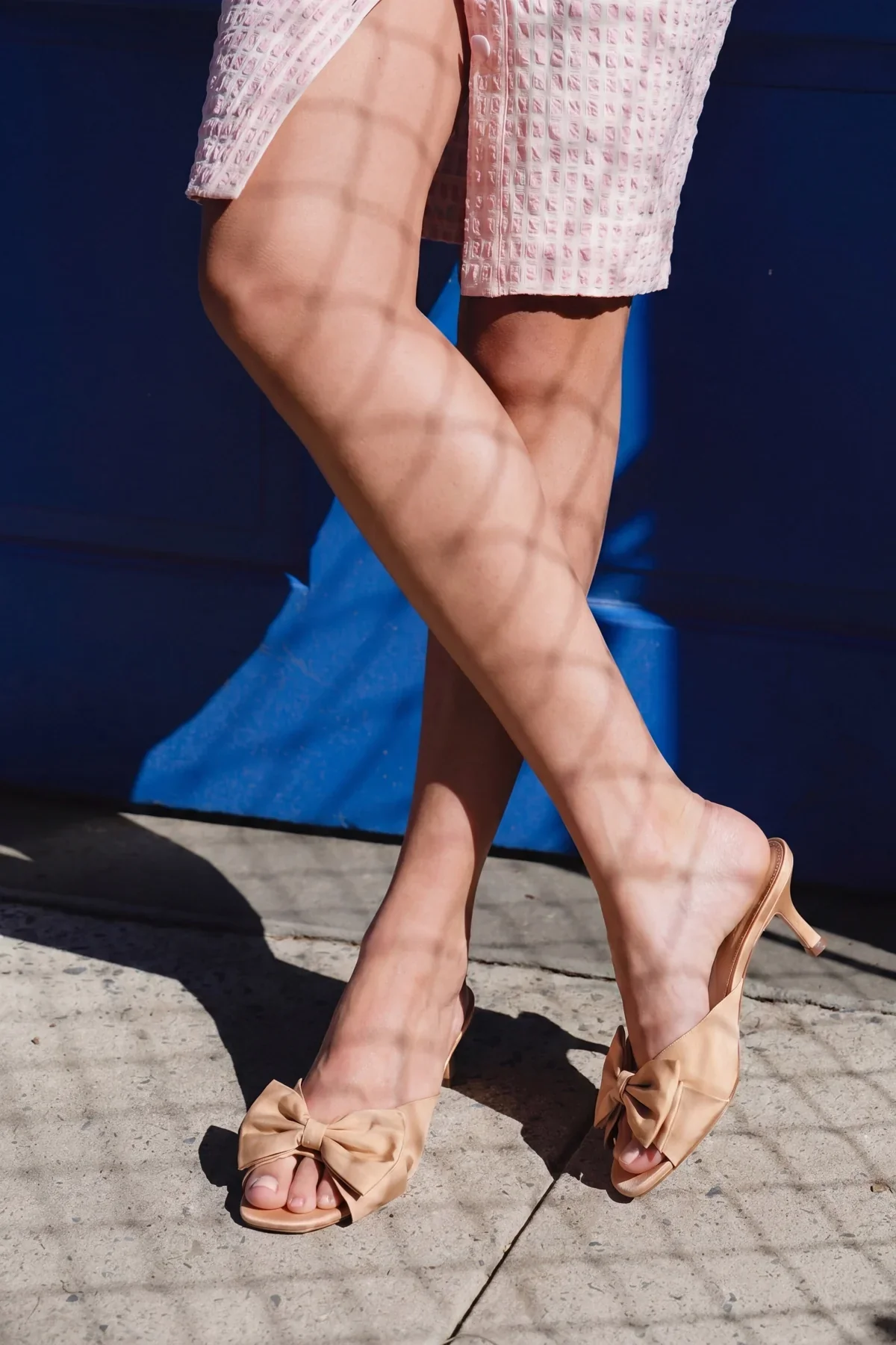 Mule Peep Toe Elle Seda Bege - Image 2