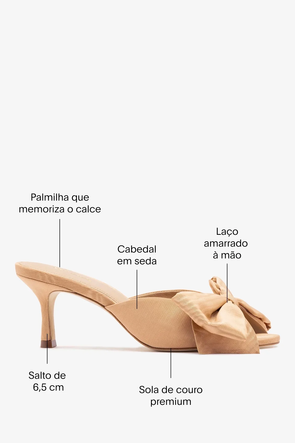 Mule Peep Toe Elle Seda Bege - Image 5