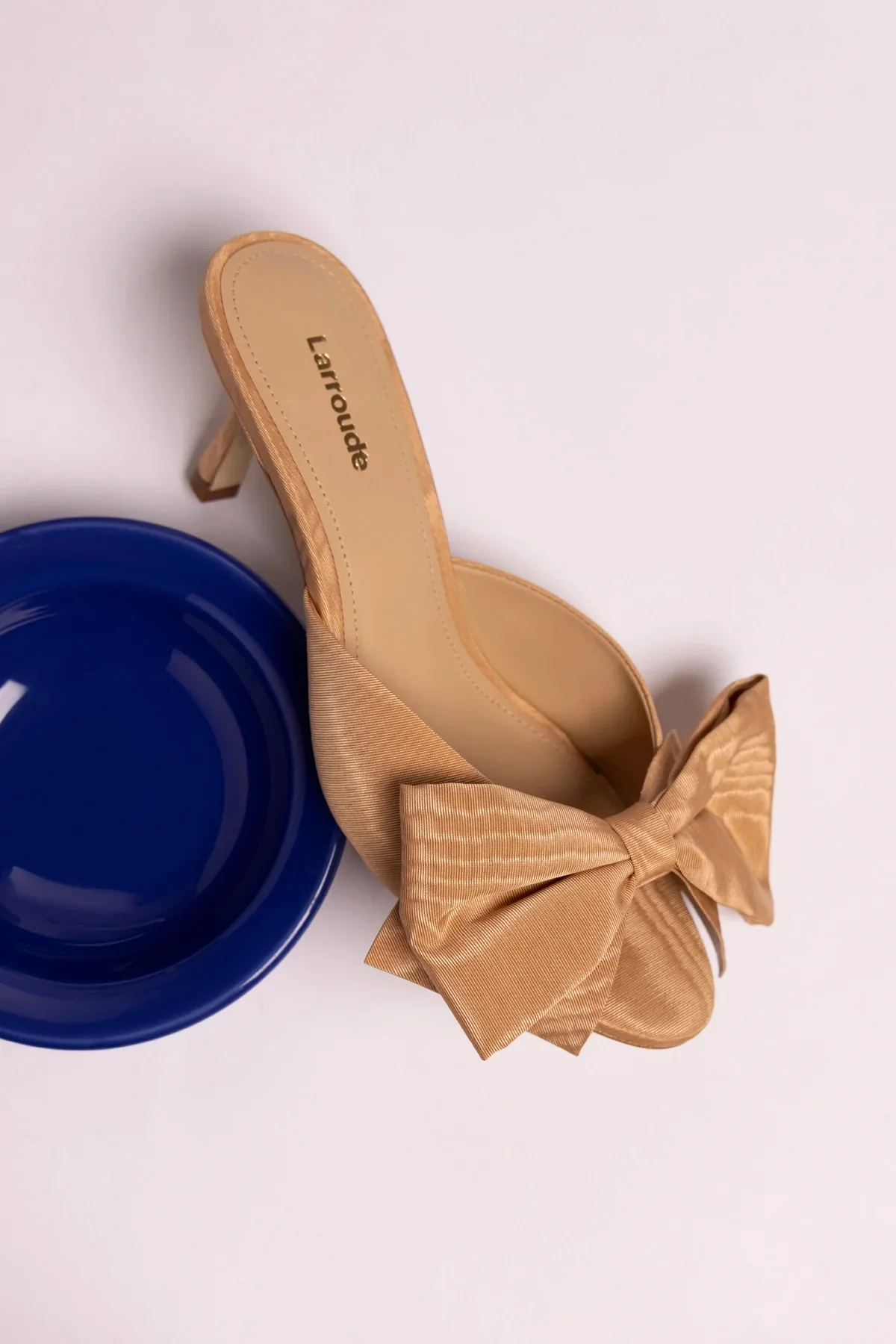 Mule Peep Toe Elle Seda Bege - Image 6