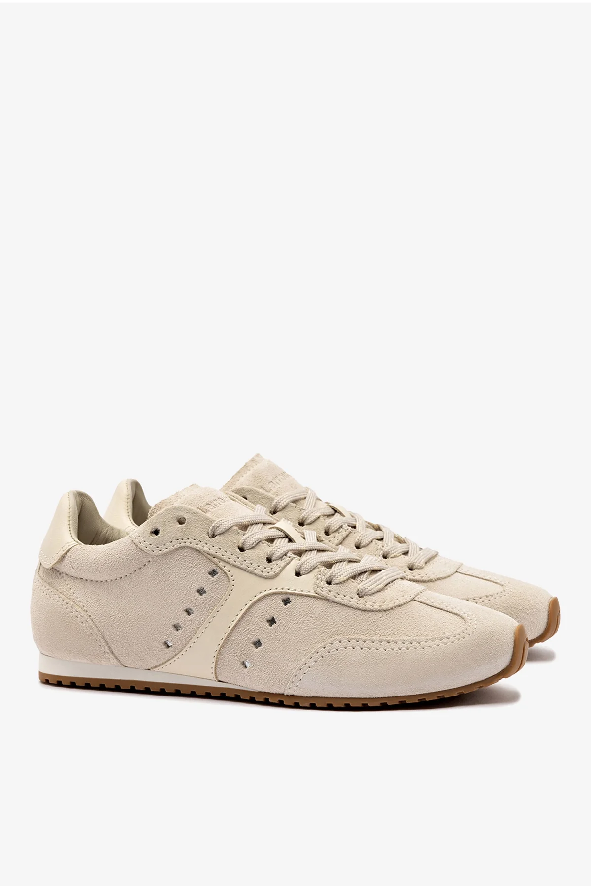 Tênis Stella Camurça Cinza e Couro Off White - Image 3