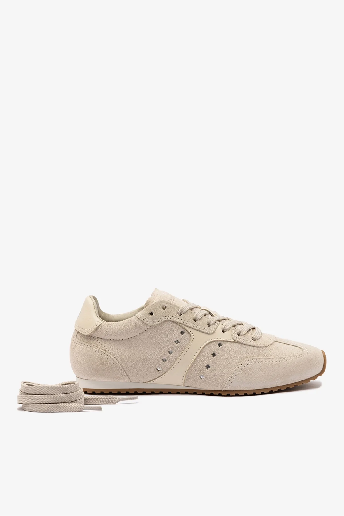 Tênis Stella Camurça Cinza e Couro Off White - Image 6