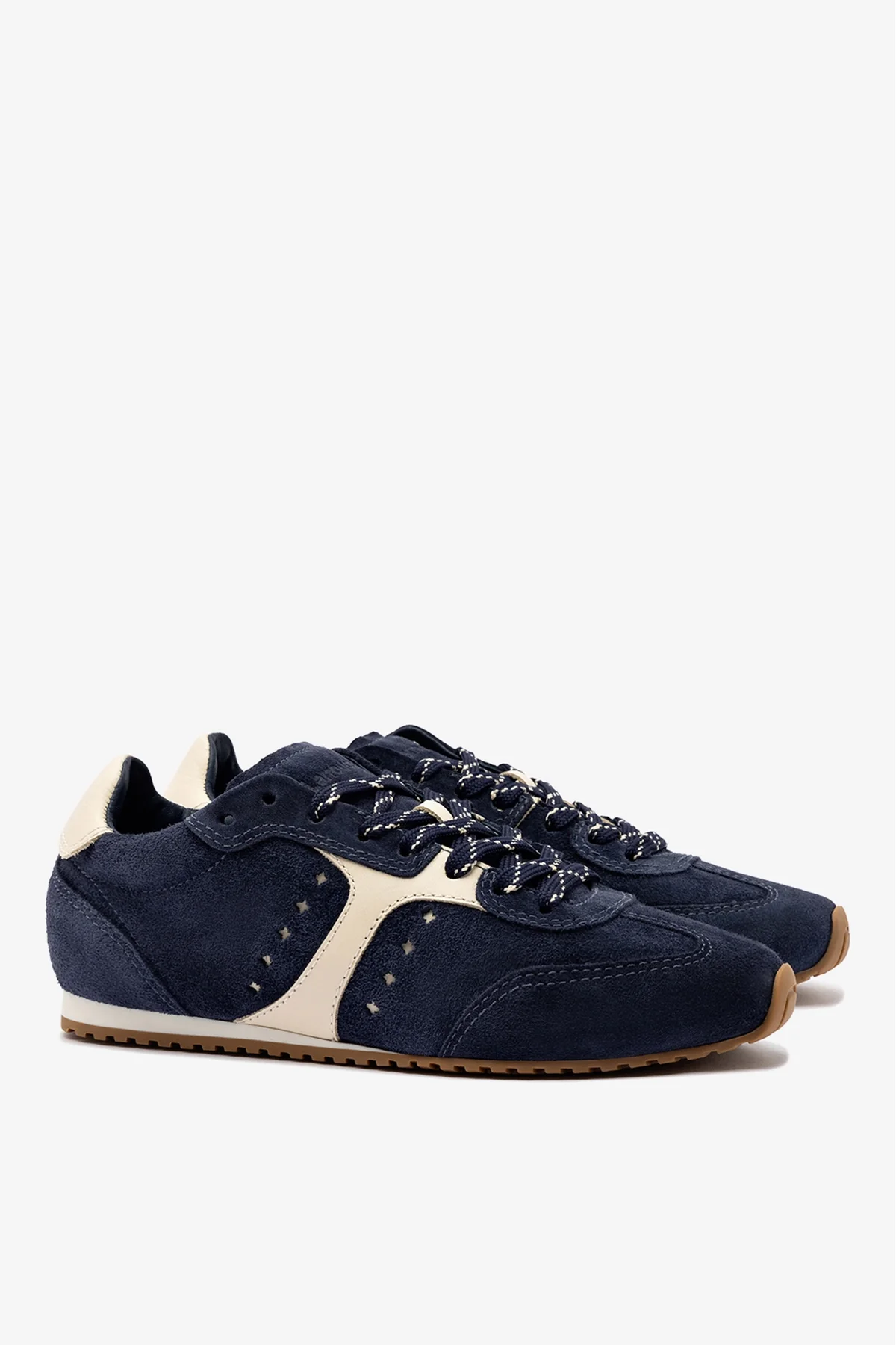 Tênis Stella Camurça Azul e Couro Off White - Image 3