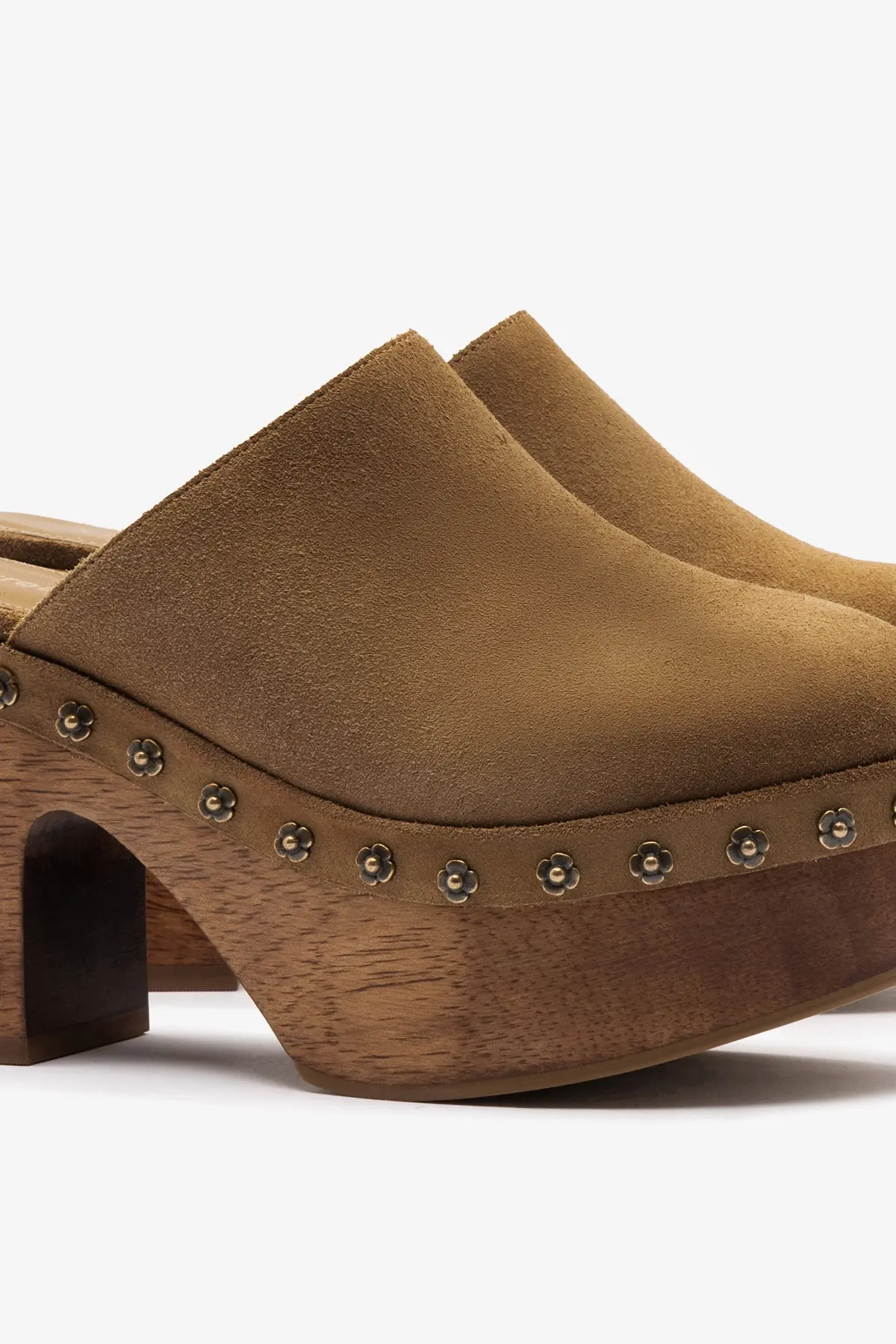 Mule Clog Plataforma Miso Camurça Caramelo - Image 3