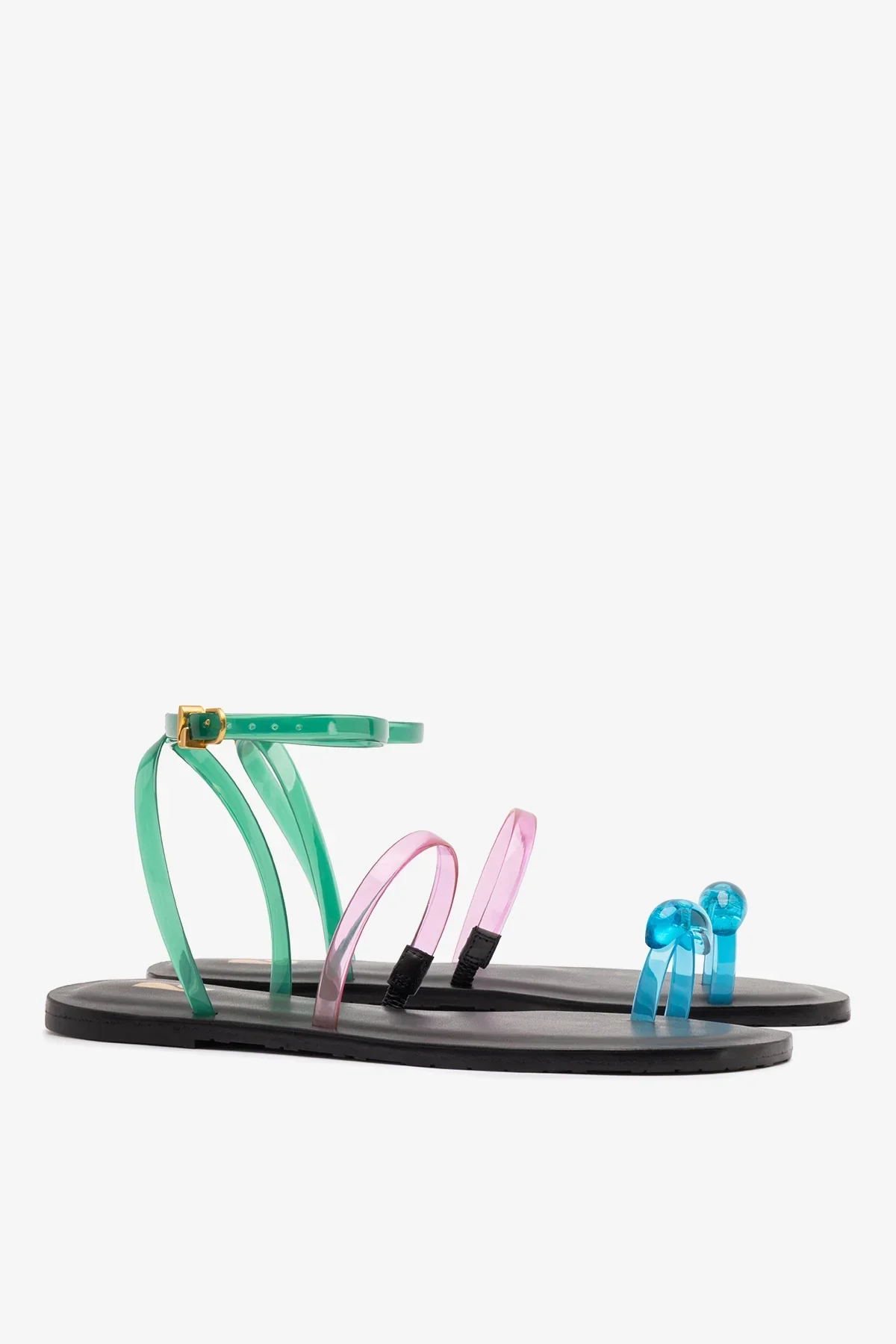 Flat Biarritz Jelly Vinil Rosa, Verde e Azul - Image 3