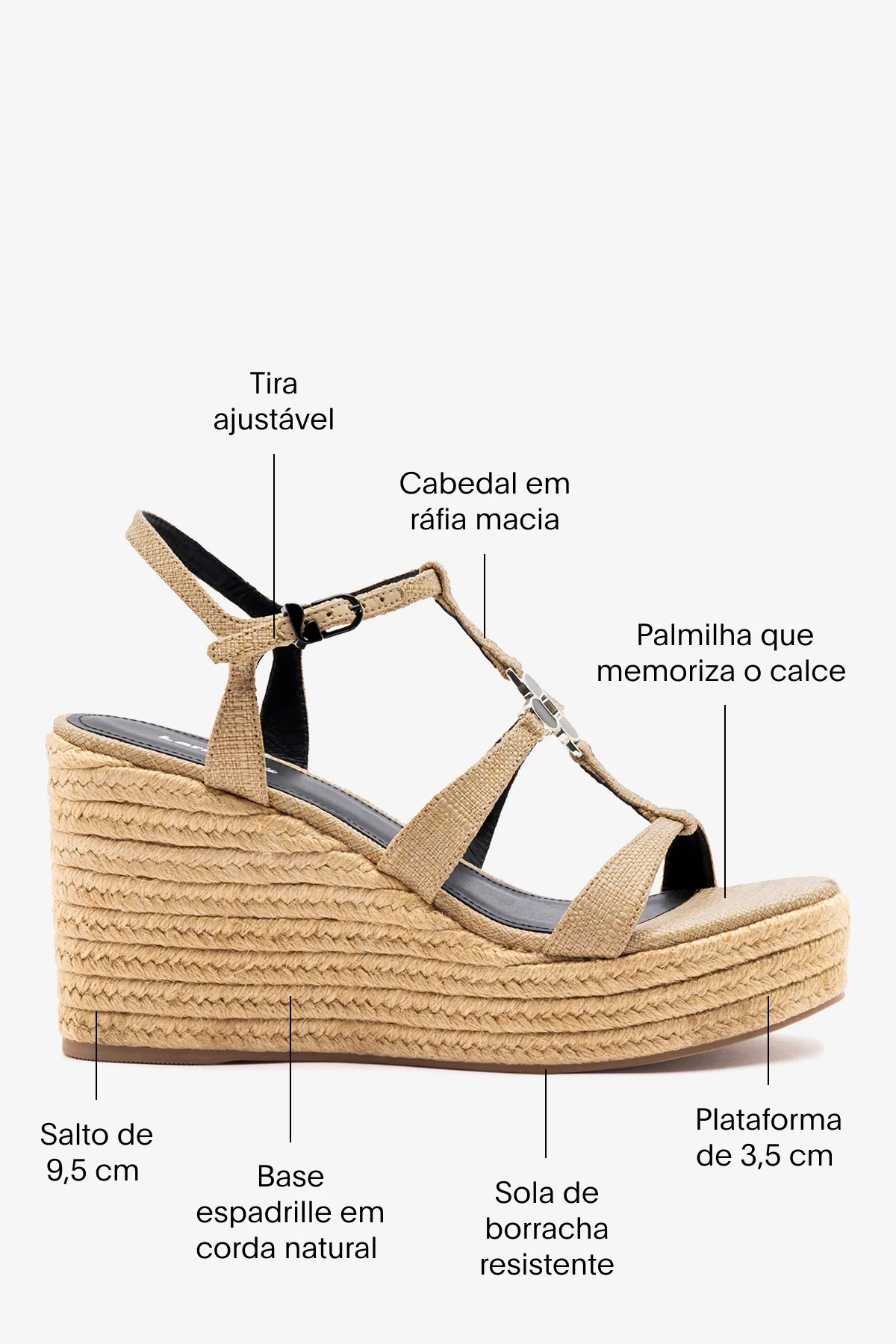 Sandália Espadrille Hana Ráfia Bege - Image 5