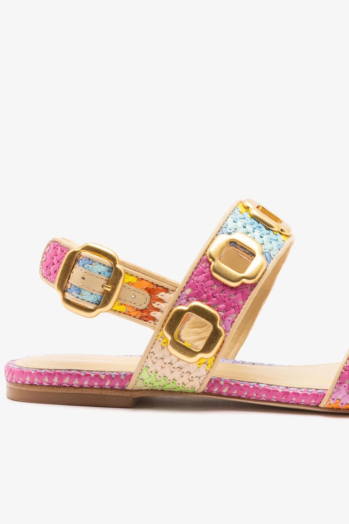 Sandália Flat Milan Ráfia Multicor - Image 4