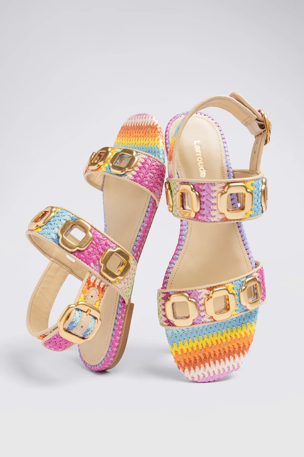 Sandália Flat Milan Ráfia Multicor - Image 6
