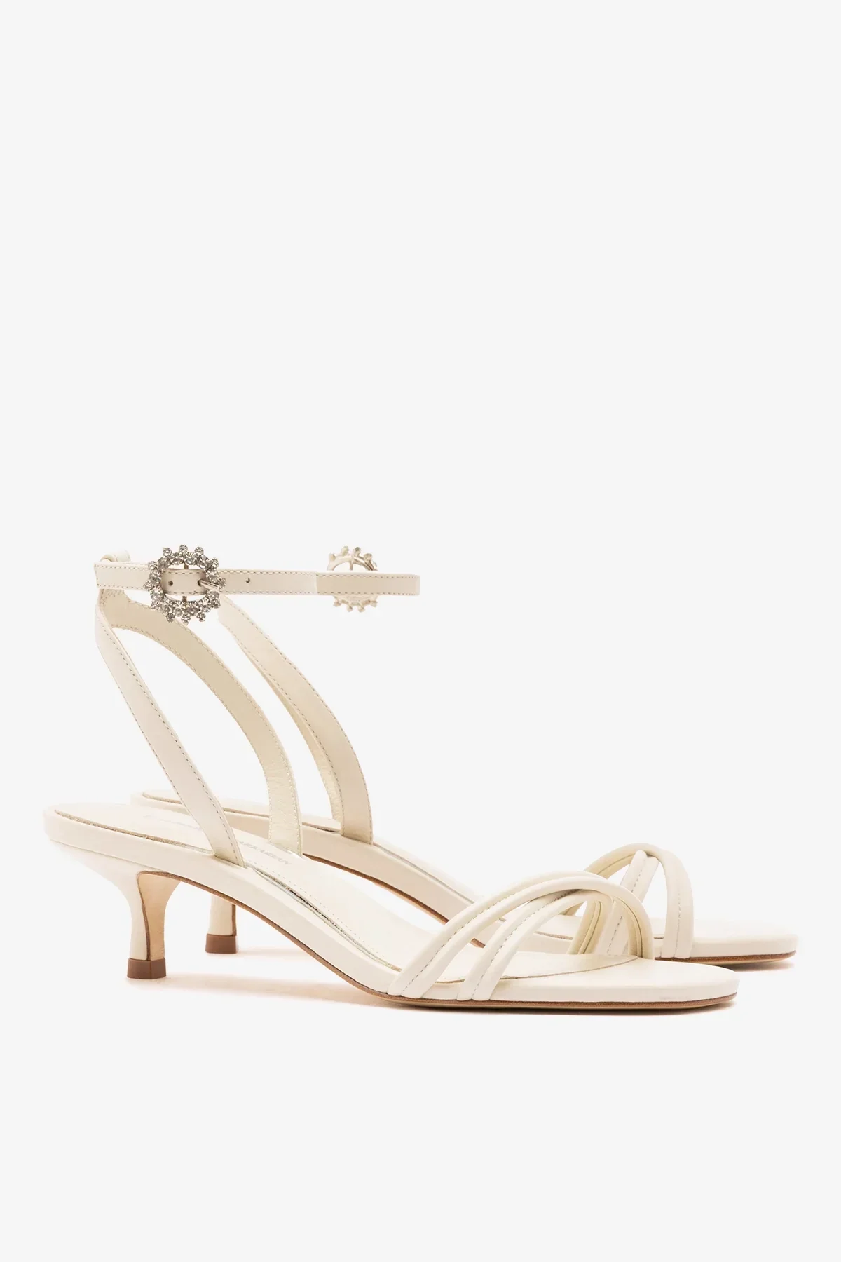 Larroudé x Markarian: Sandália Annie Mini Couro Off White - Image 3