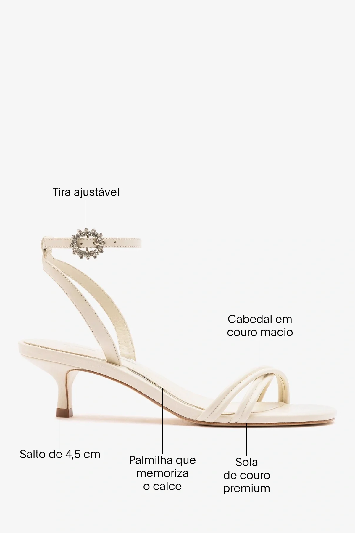 Larroudé x Markarian: Sandália Annie Mini Couro Off White - Image 5