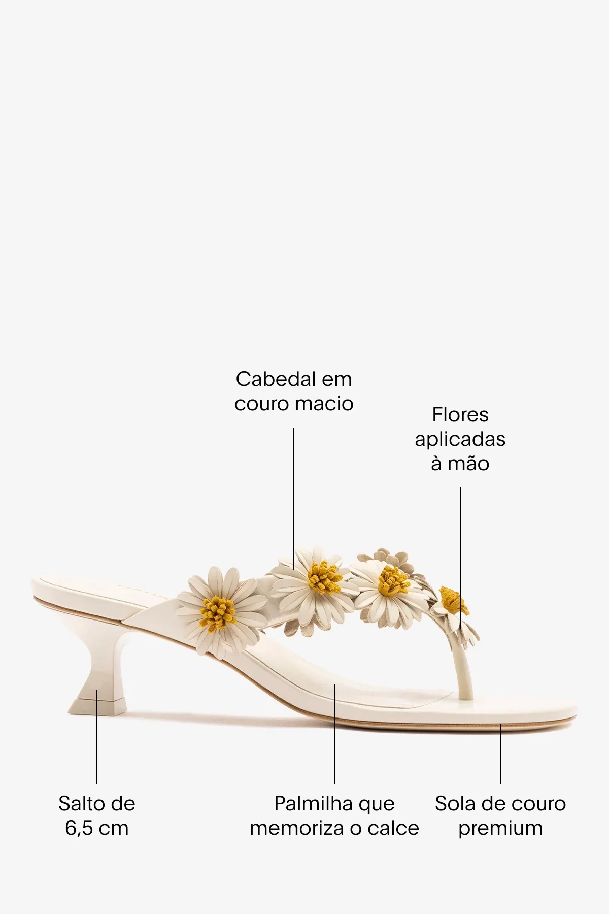 Mule Fiore Couro Off White - Image 5