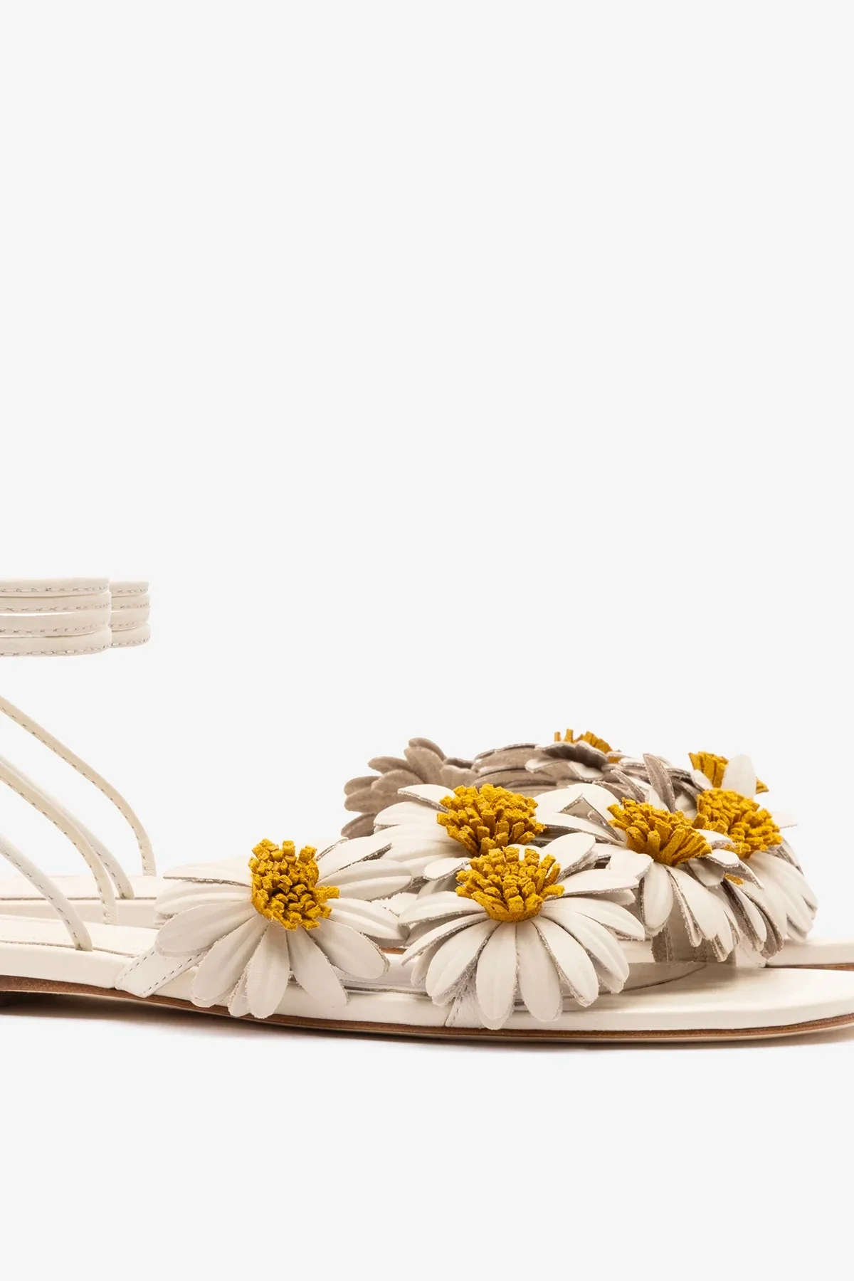 Sandália Flat Fiore Couro Off White - Image 4