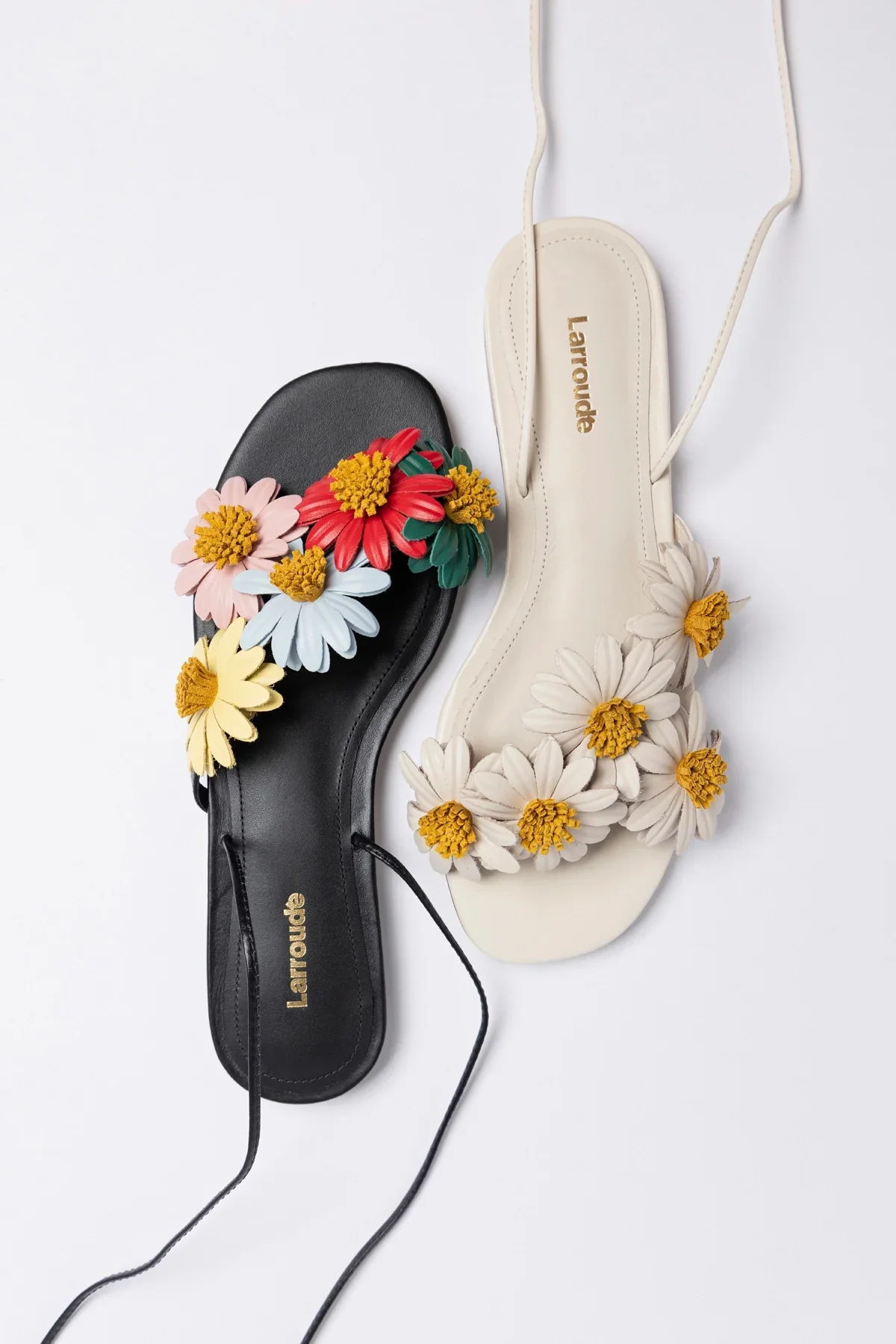 Sandália Flat Fiore Couro Off White - Image 6