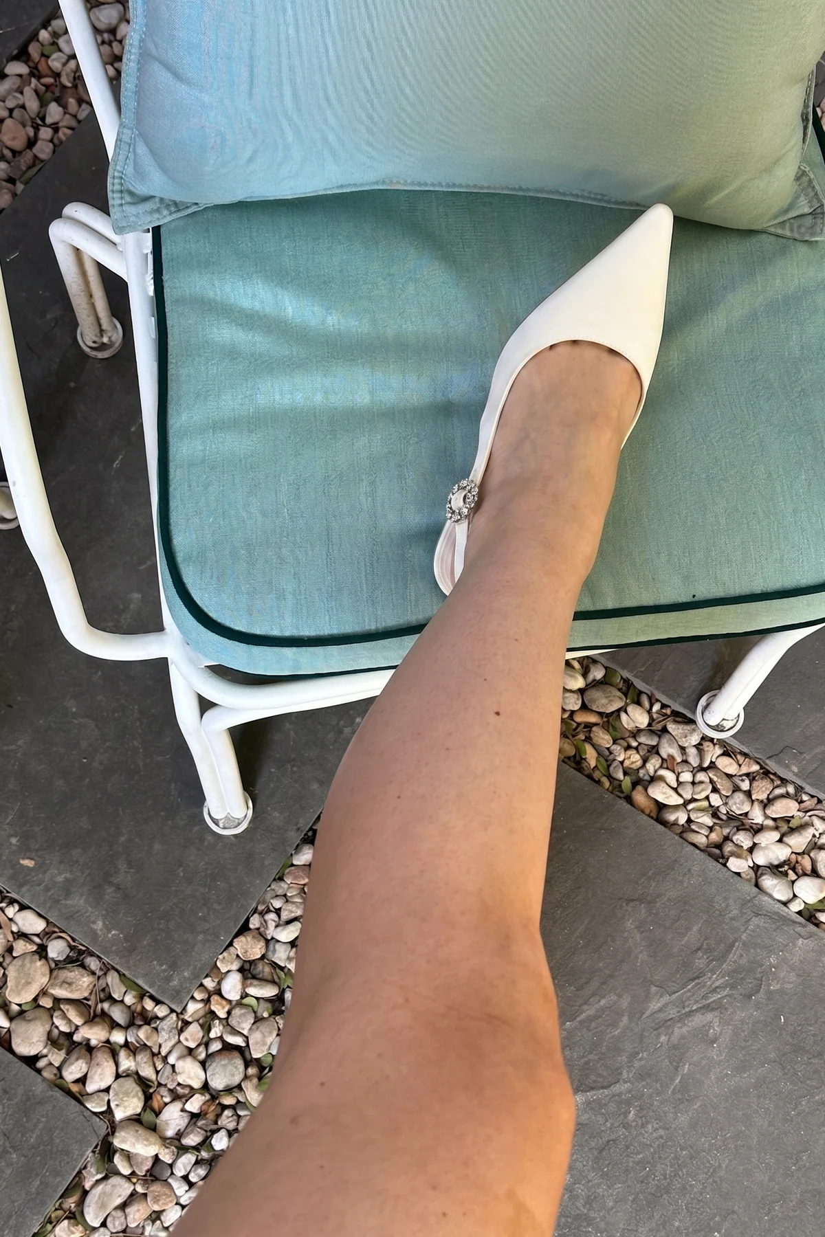 Slingback Carine Cetim Branco - Image 2