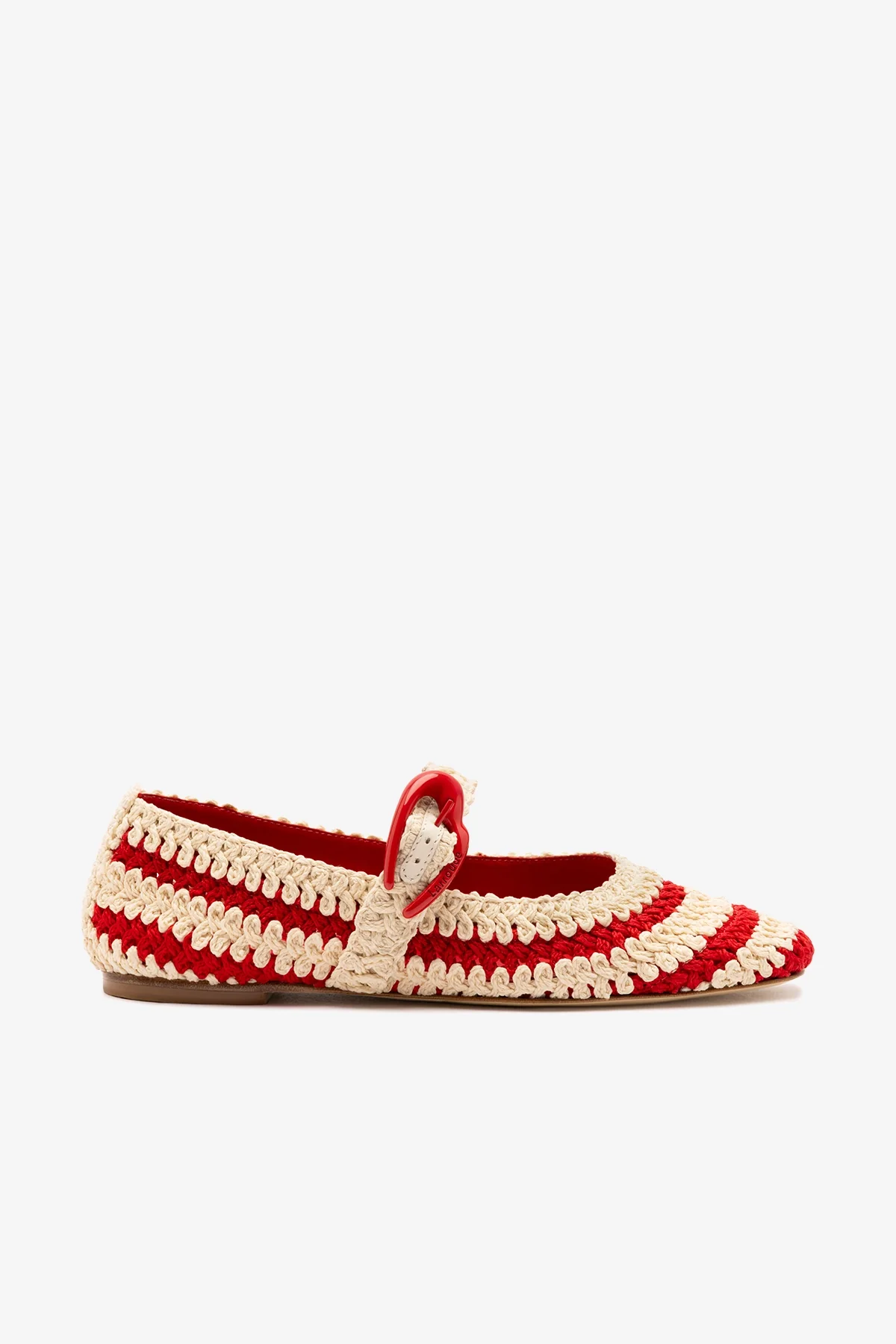 Sapatilha Verona Crochê Vermelho e Off White