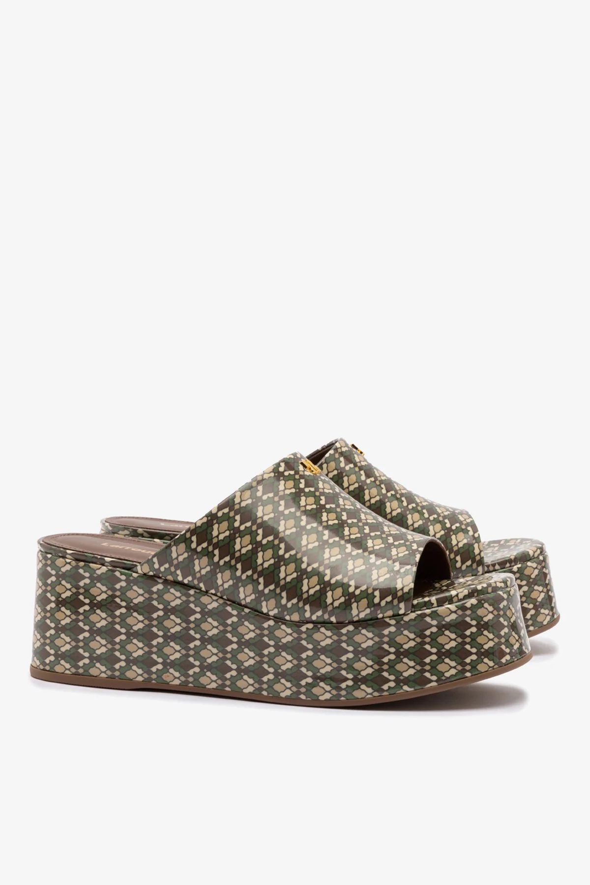 Mule Charli Couro Verniz Estampado Verde - Image 3