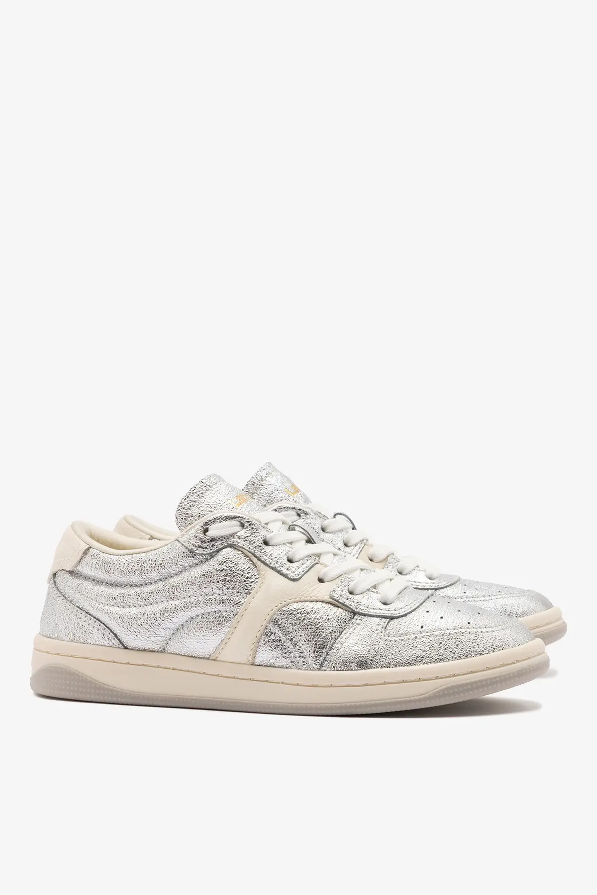 Tênis George Couro Prateado e Off White - Image 3