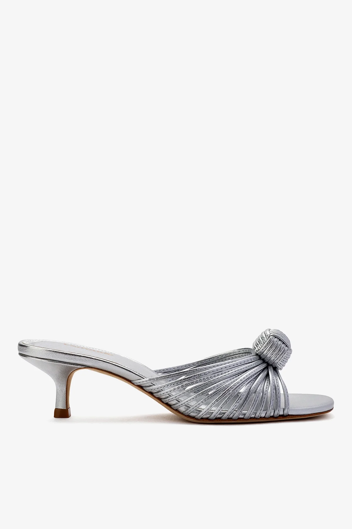 Mule Valerie Couro Prateado