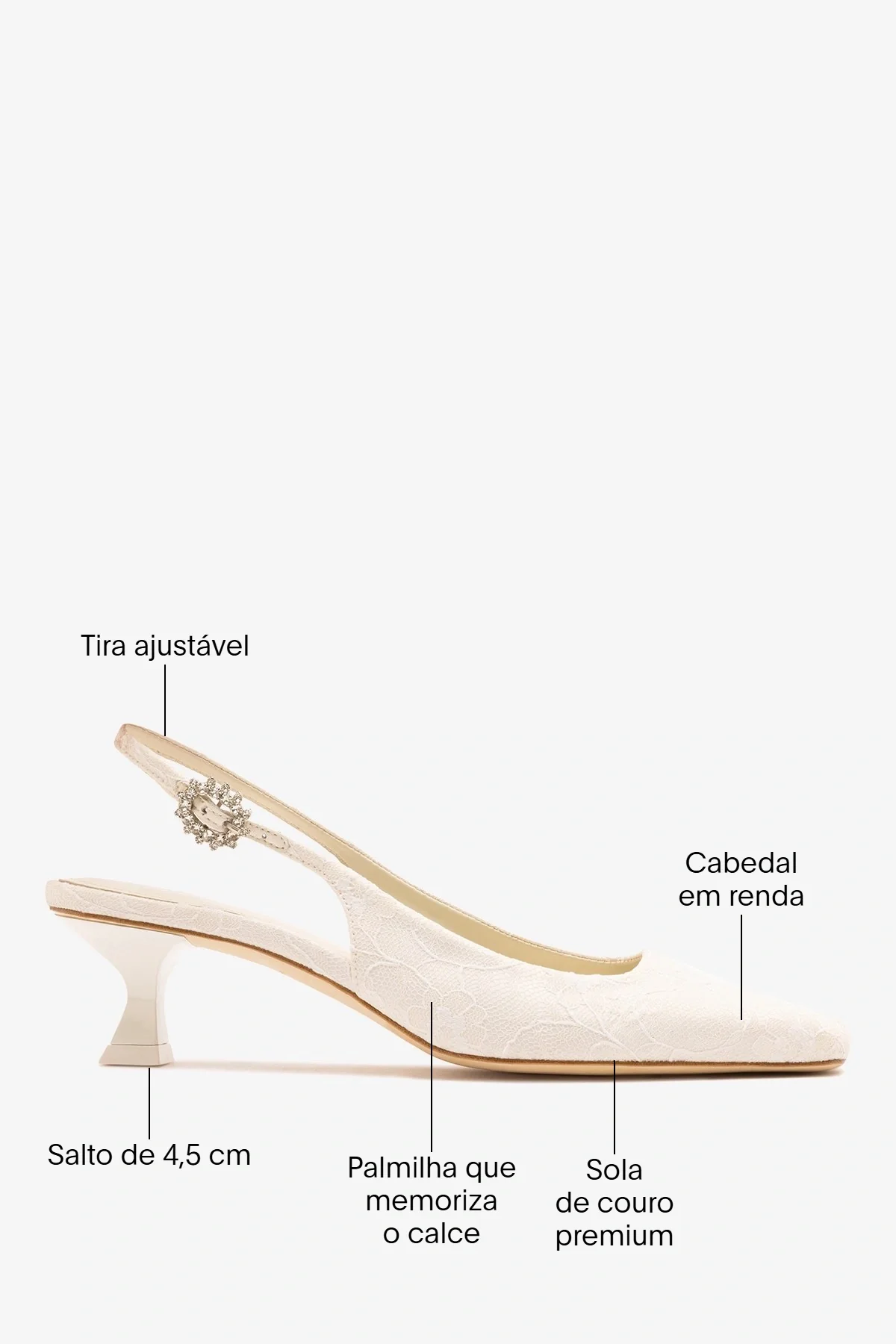 Larroudé x Markarian: Slingback Amal Renda Branco - Image 5