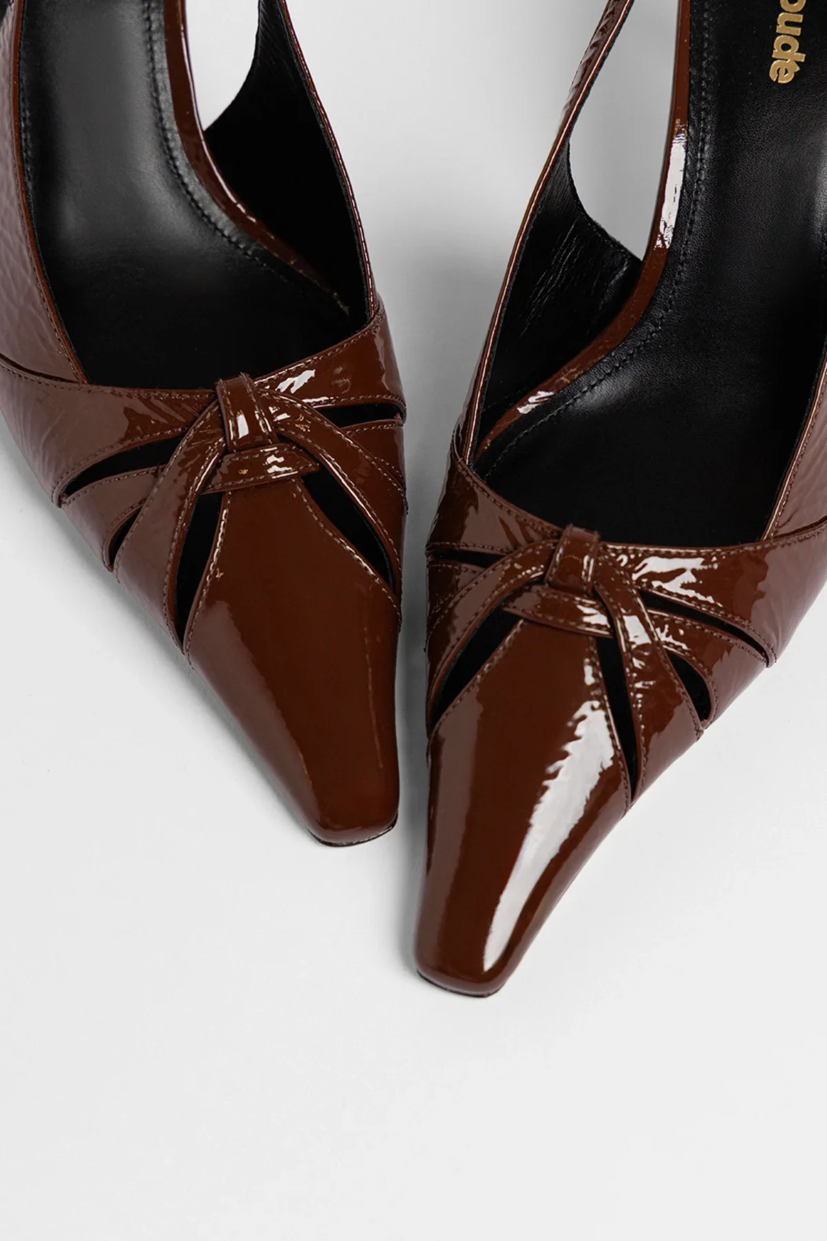 Slingback Kirstin Couro Verniz Marrom - Image 5