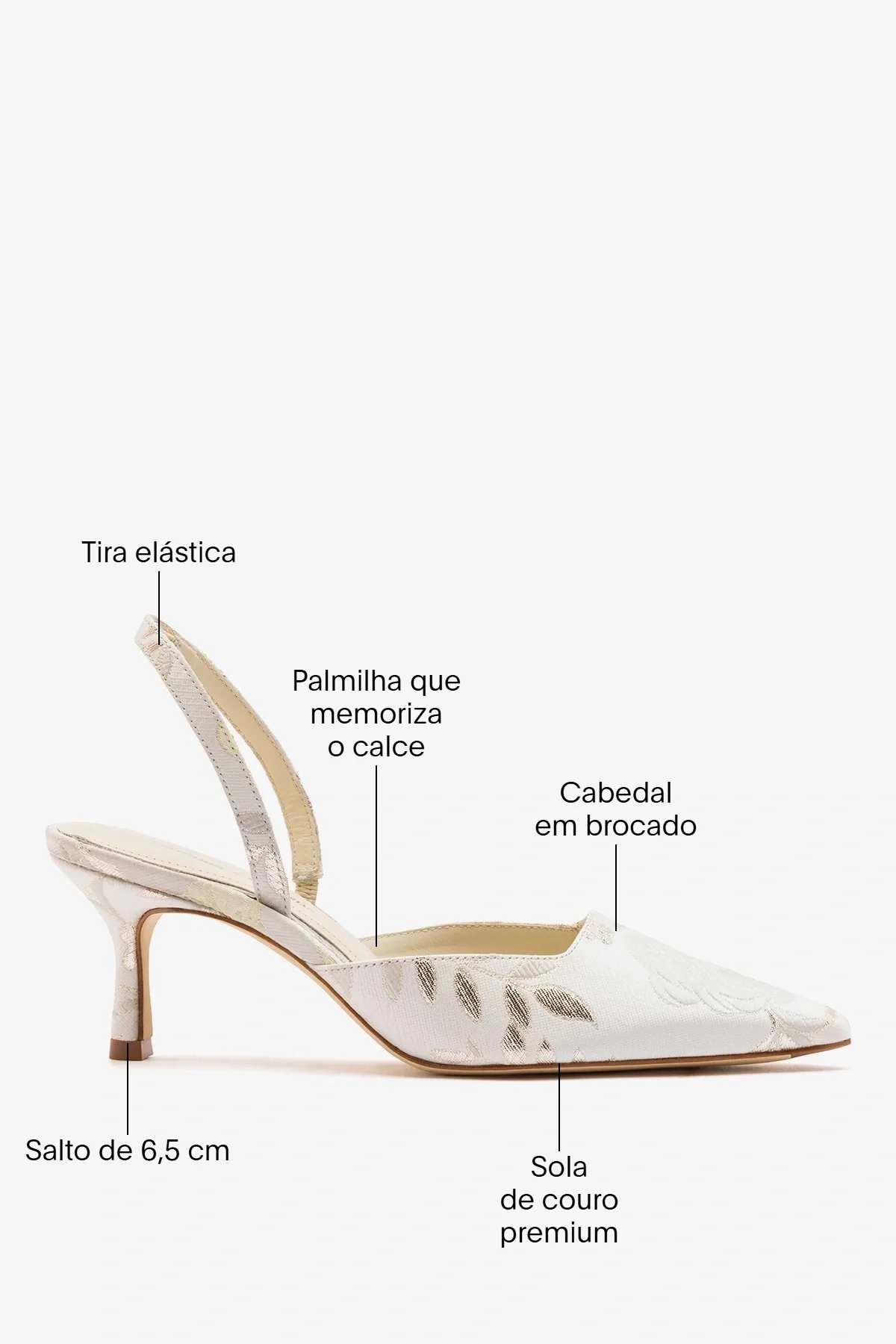 Larroudé x Markarian: Scarpin Brocado Off White - Image 5