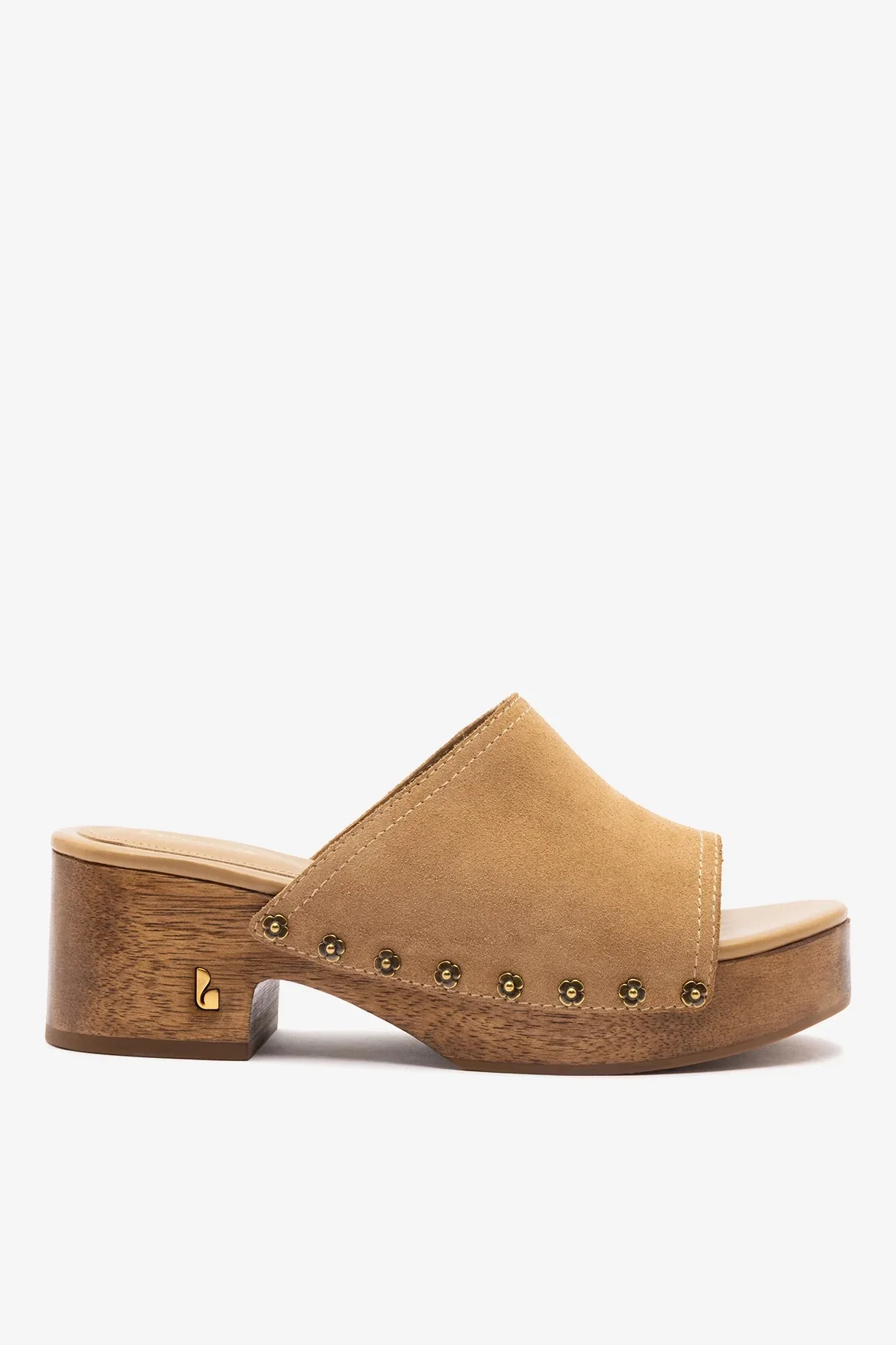 Mule Plataforma Willow Camurça Caramelo