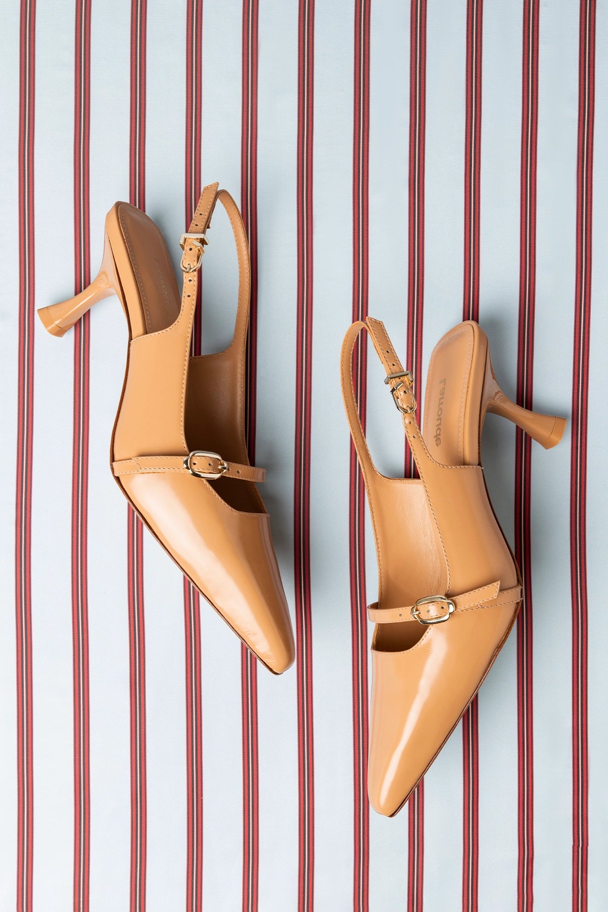 Slingback Ines Couro Bege - Image 2