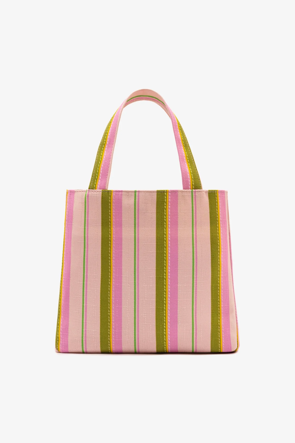 Bolsa Tote Bag Poppy Mini Ráfia Listrada Rosa - Image 8