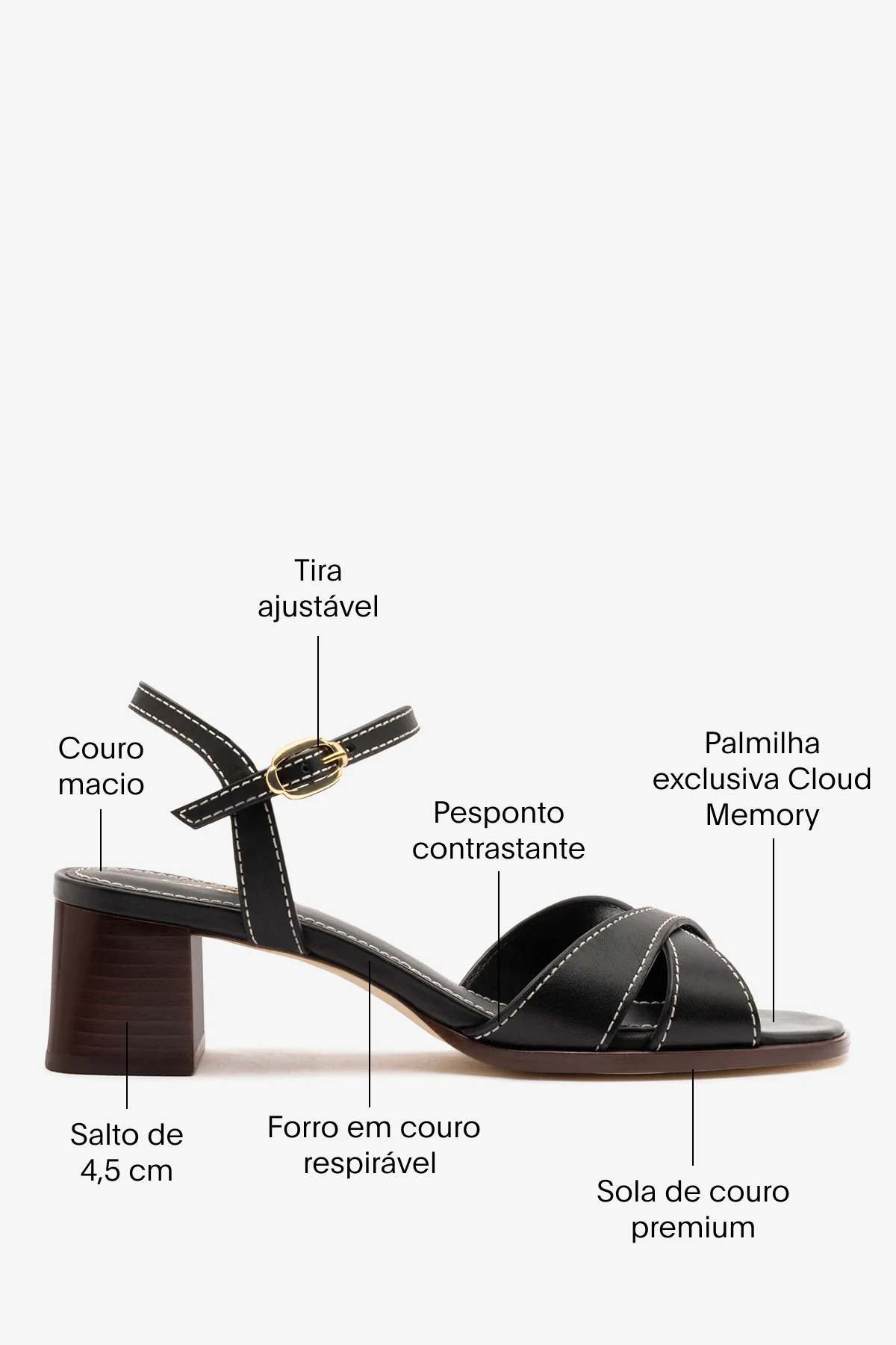 Sandália Roma Couro Preto - Image 5