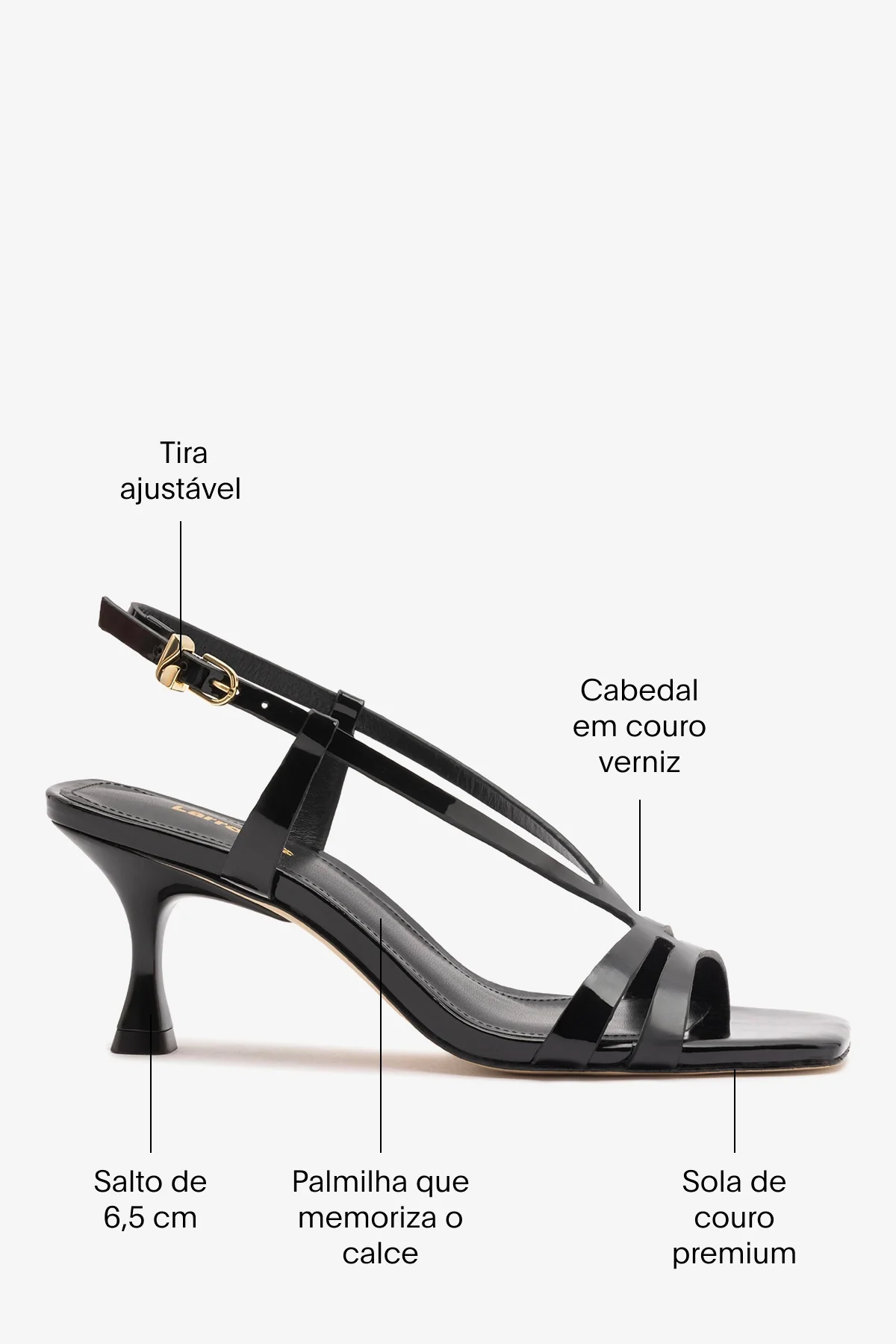 Sandália Daphne Couro Verniz Preto - Image 5