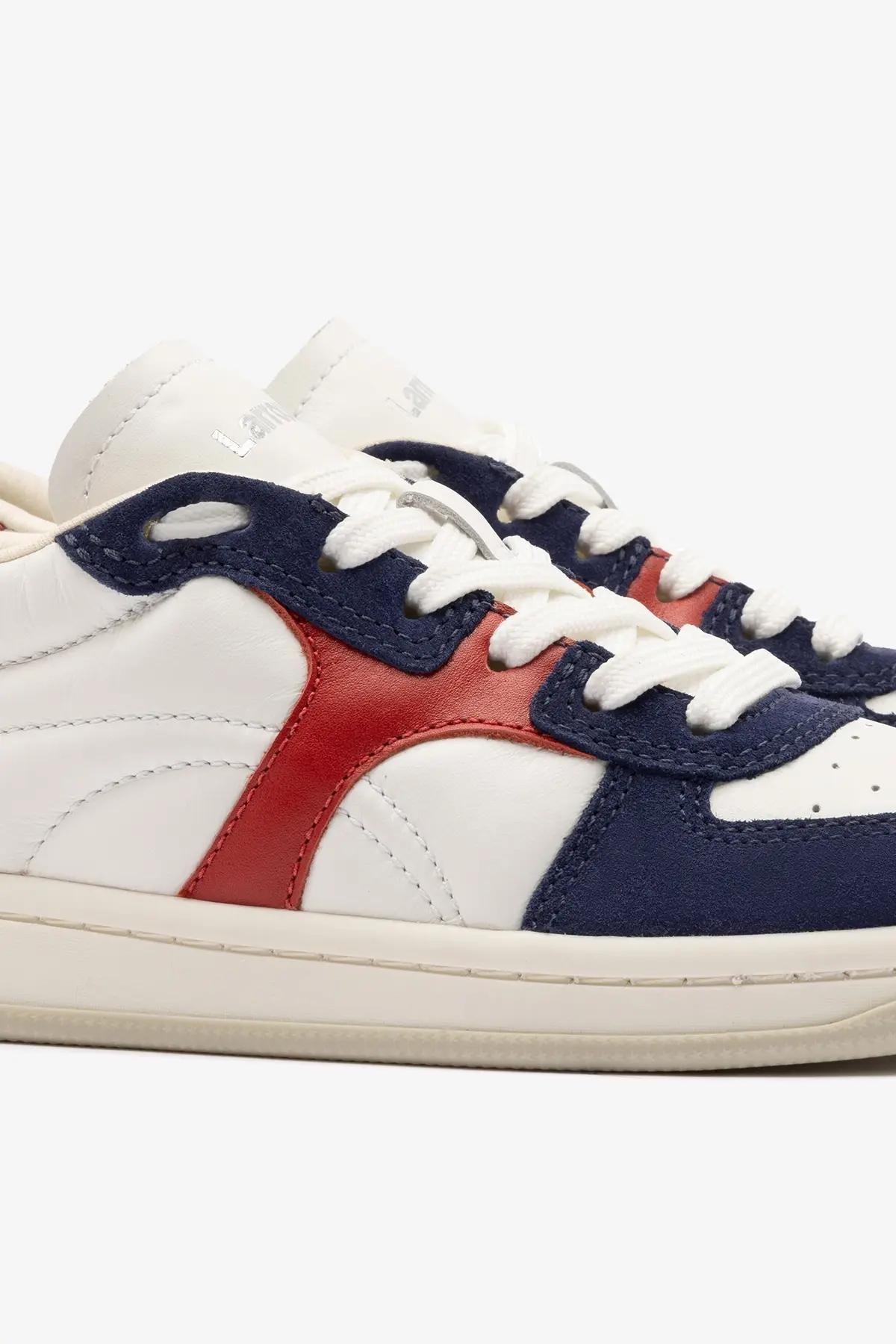 Tênis George Couro Azul, Branco e Vermelho - Image 5