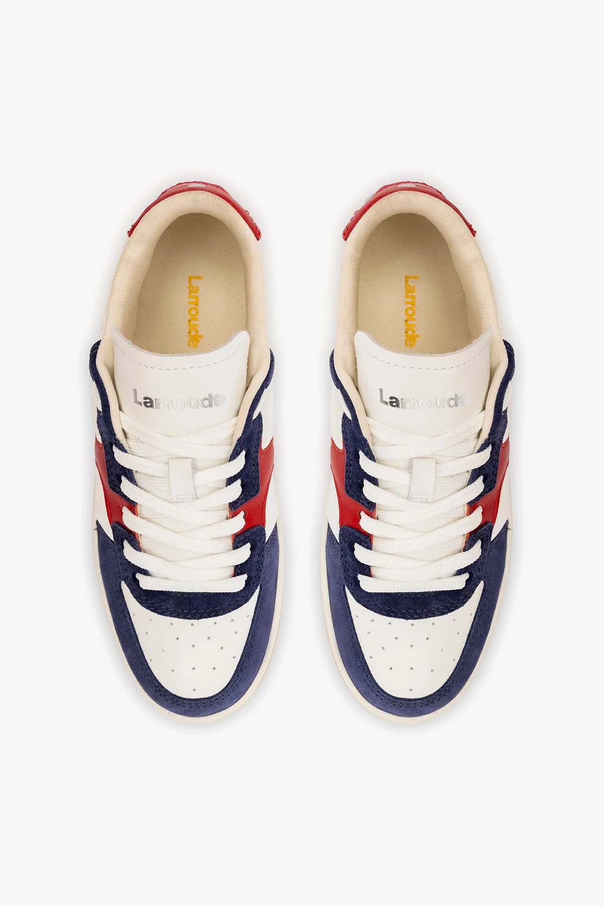 Tênis George Couro Azul, Branco e Vermelho - Image 8
