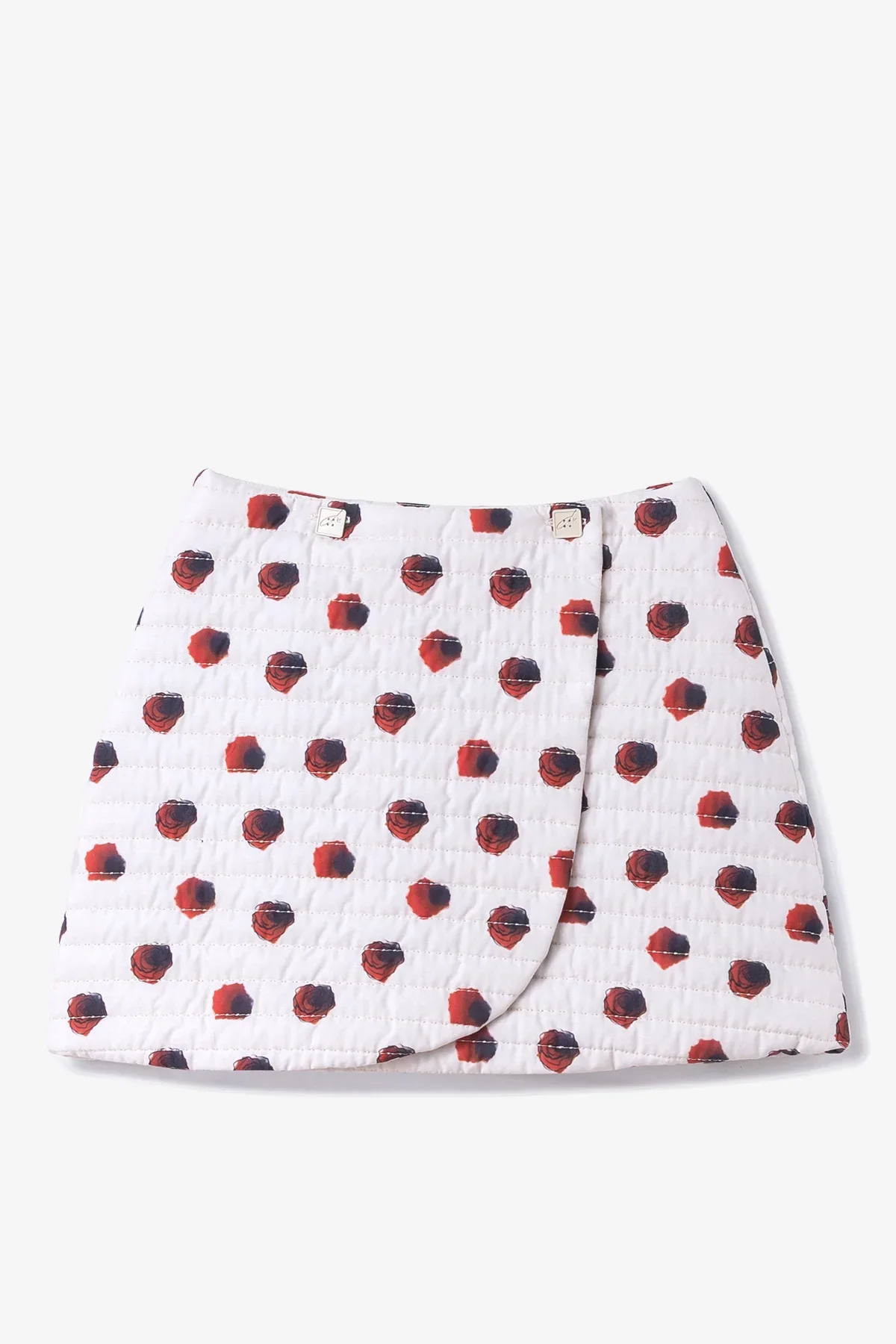 Mini Saia Marina Algodão Floral Branco