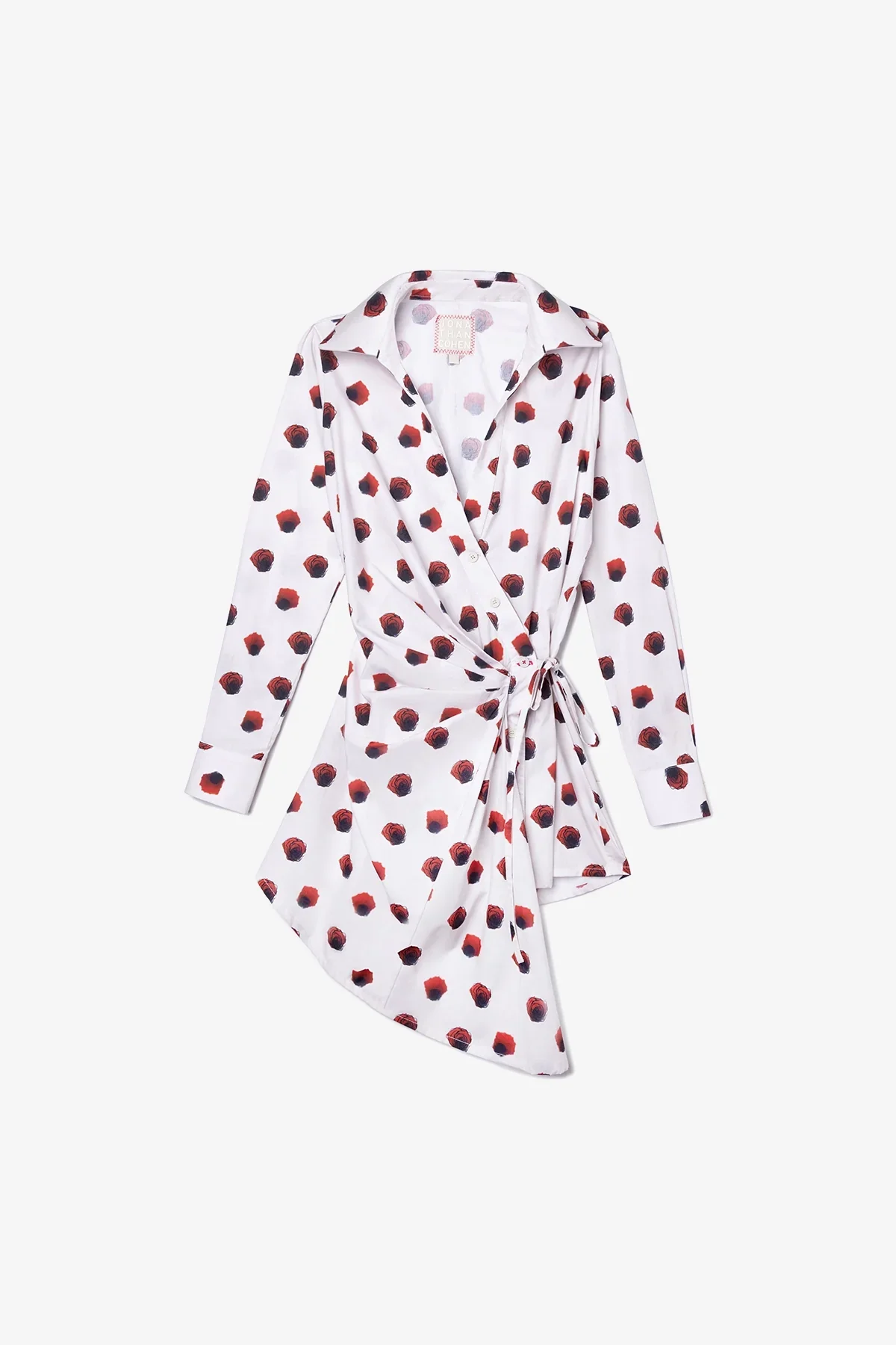 Vestido Transpassado Sashi Algodão Floral Branco