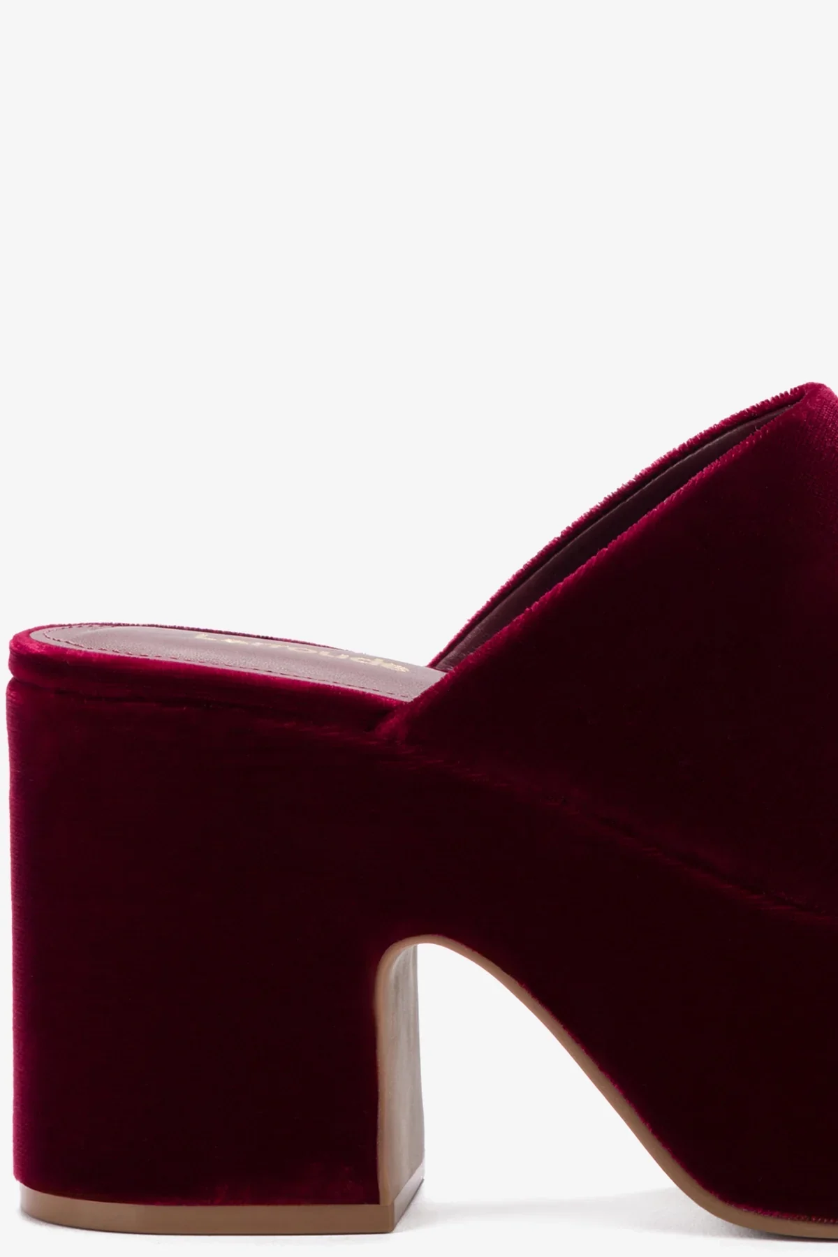 Mule Clog Plataforma Miso Veludo Vinho - Image 4